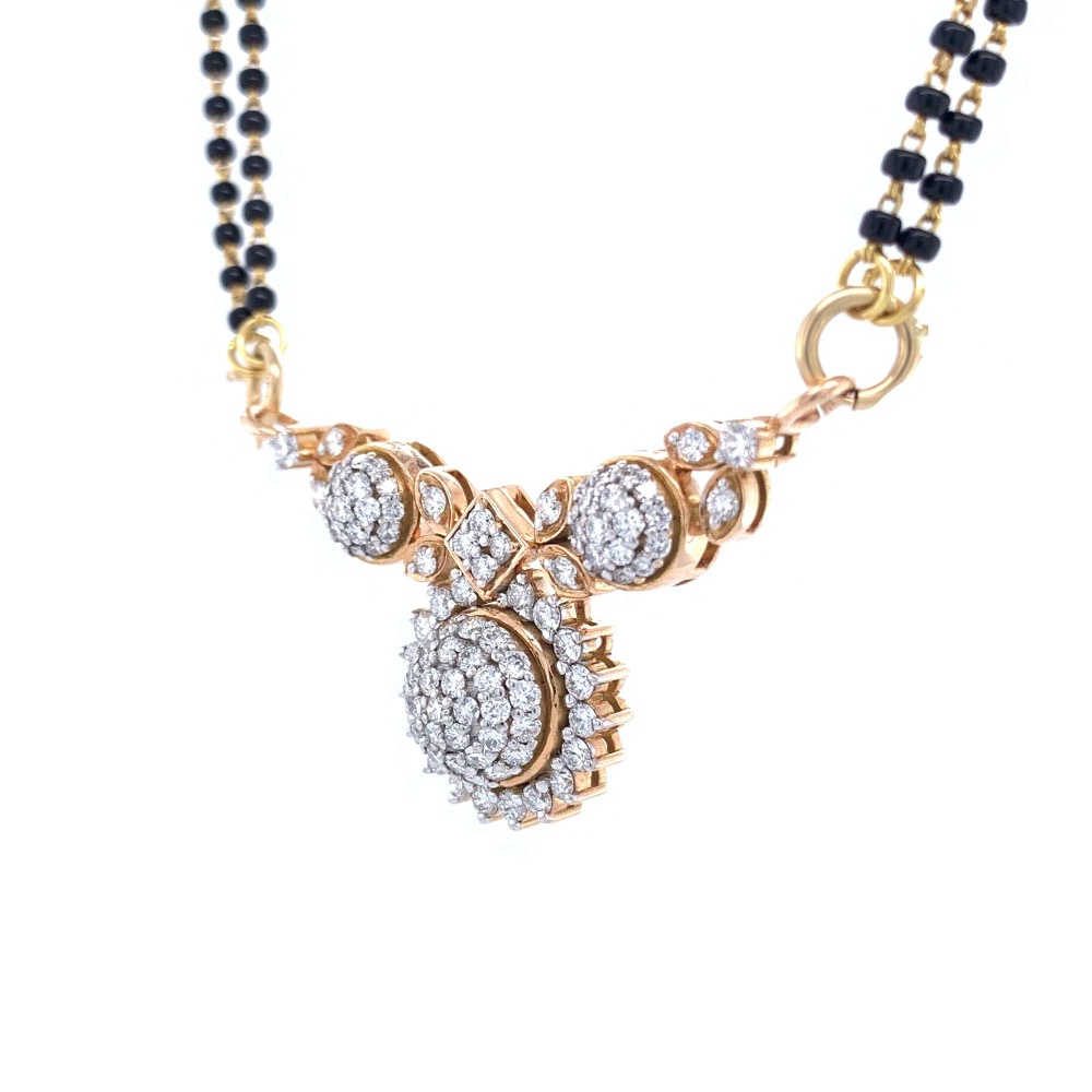 Traditional maharashtrian style vatimani pendant in 18k rose gold - 6.830 grams - vvs ef - 1.44 carats - 8dhp113 - Image 4