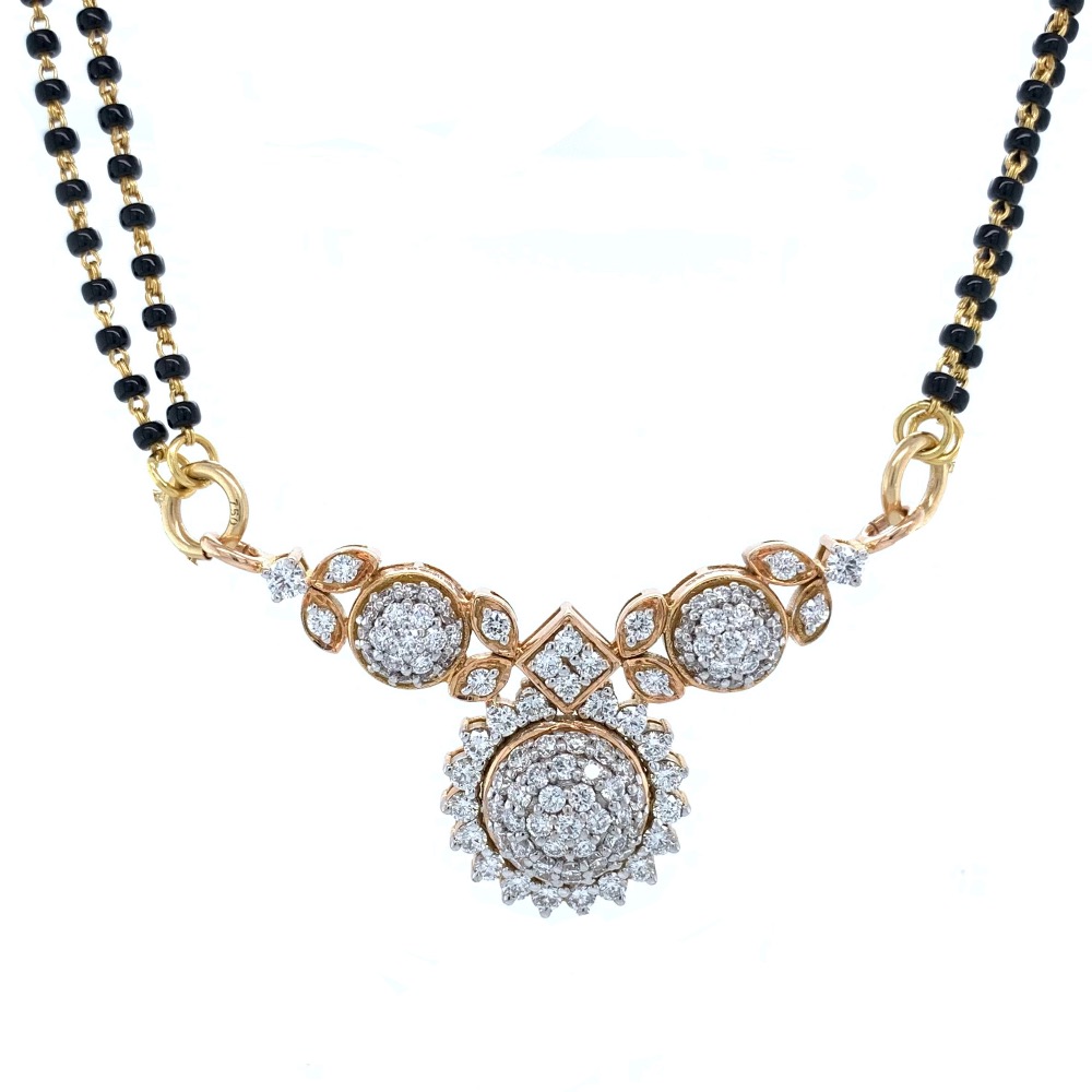 Traditional maharashtrian style vatimani pendant in 18k rose gold - 6.830 grams - vvs ef - 1.44 carats - 8dhp113