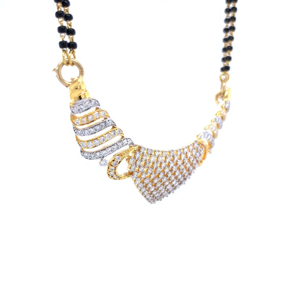 Diamond Mangalsutra Pendant in 18k Yellow Gold - 7.600 grams - VVS EF - 1.82 cts - 8DHP102 - Image 3