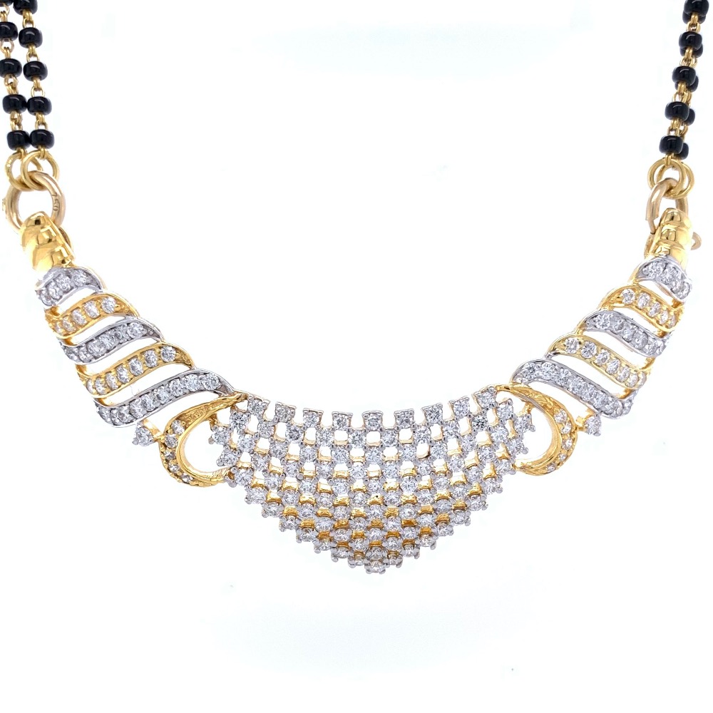 Diamond Mangalsutra Pendant in 18k Yellow Gold - 7.600 grams - VVS EF - 1.82 cts - 8DHP102 - Image 2