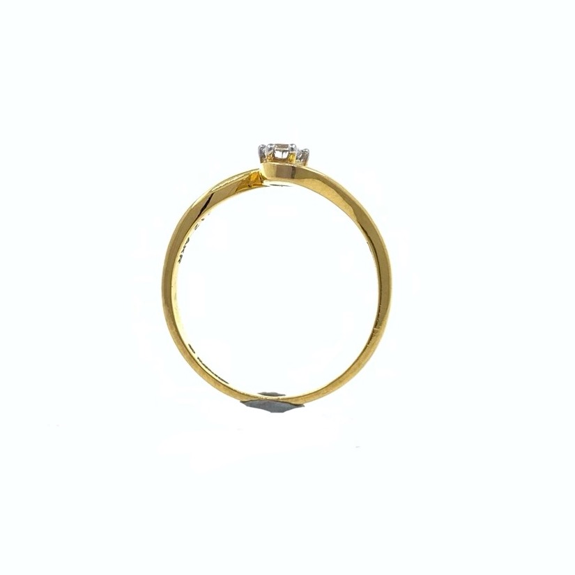 Single Diamond Ladies ring in 18k Yellow Gold - 1.840 grams - VVS EF 12 cents - 0LR75 - Image 5