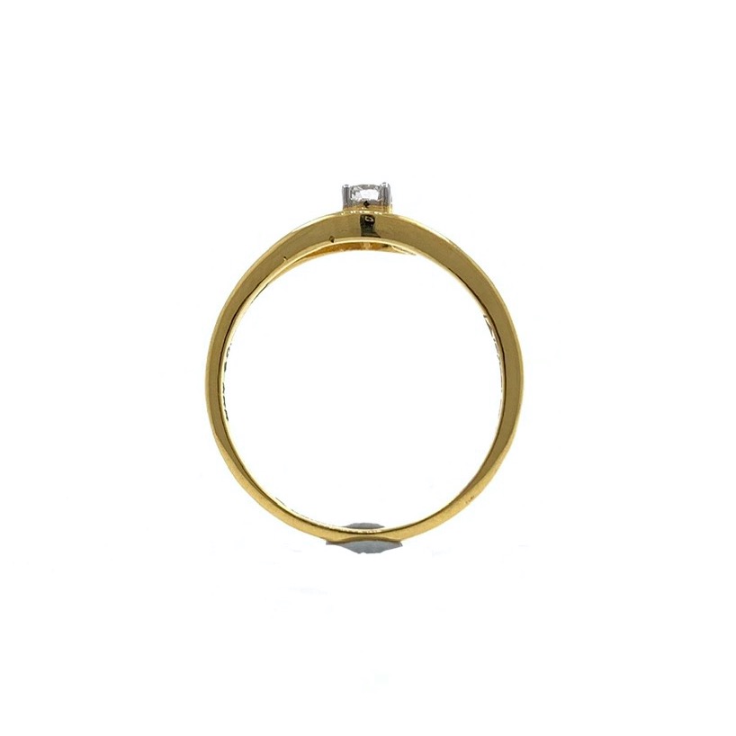 Classic solitaire diamond ring in 18k yellow gold - 1.730 gms - vvs ef 9 cents - 0lr73 - Image 5