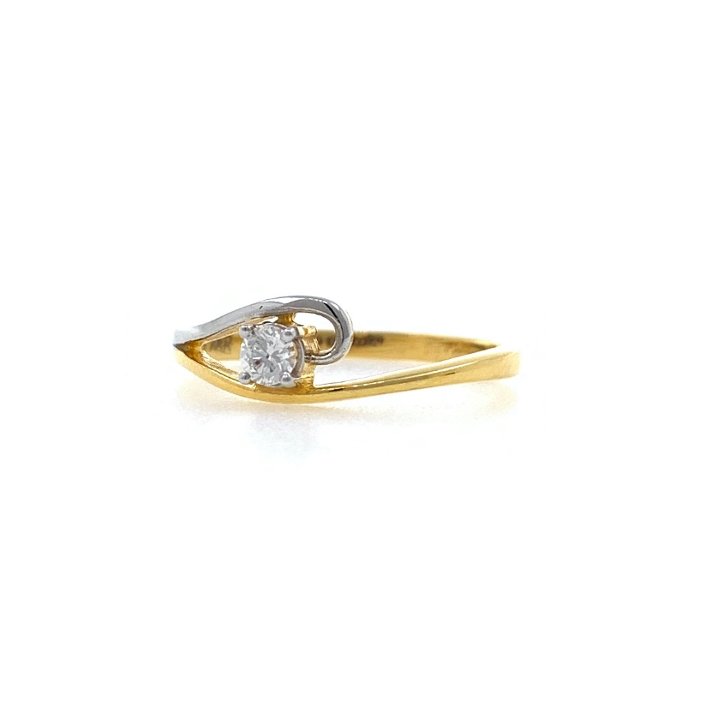 Classic solitaire diamond ring in 18k yellow gold - 1.730 gms - vvs ef 9 cents - 0lr73 - Image 4
