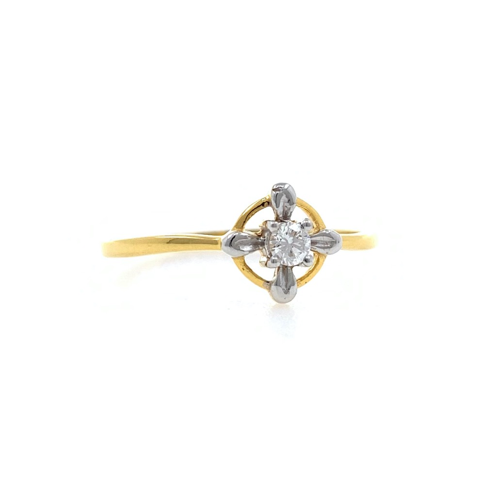 Solitaire Diamond Ring for Everyday use in 18K Yellow Gold - 1.310 gms - VVS EF 8 cents - 0LR62 - Image 3