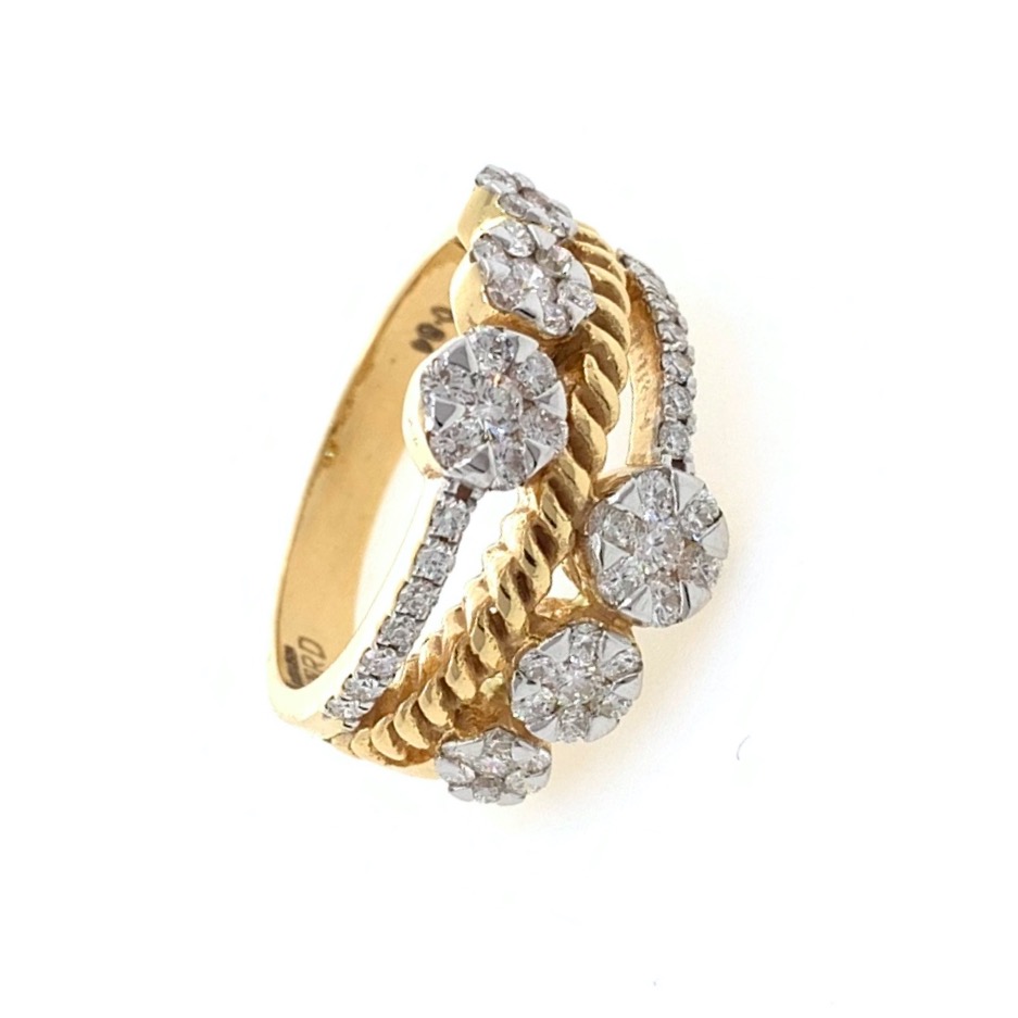 Bonum Diamond Ring with Six Pressure Setting in 18k Yellow Gold - 6.470 grams - VVS EF - 0.84 carats - 0LR58