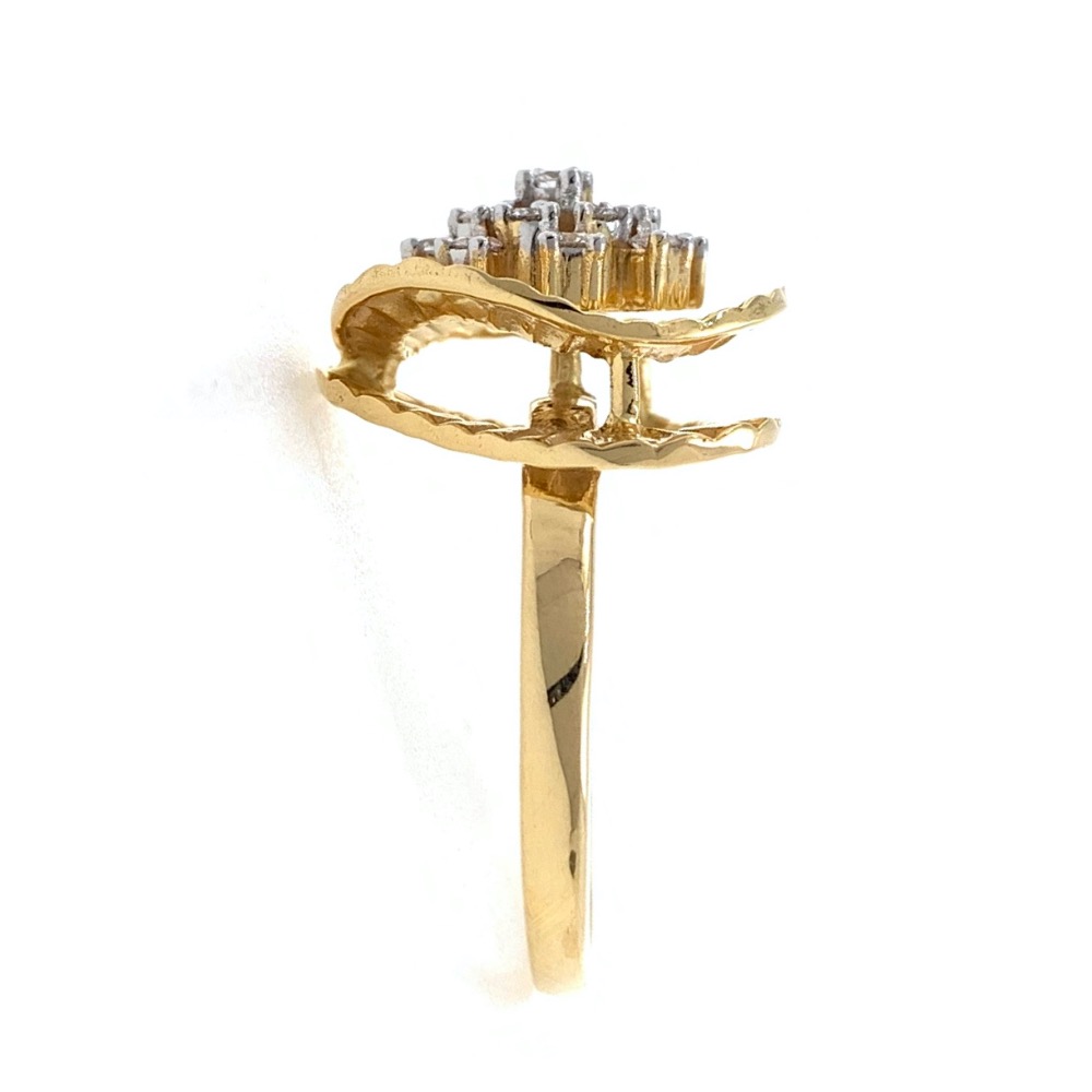 Fancy Cocktail Ring with Wave effect in 18K Yellow Gold - 6.980 grams - 0.32 carats - VVS EF - 0LR57 - Image 5