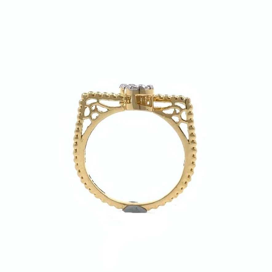 Dual Flower Fancy Diamond Ring in 18k Yellow Gold - 3.080 grams - 23 cents - VVS EF - 0LR56 - Image 5
