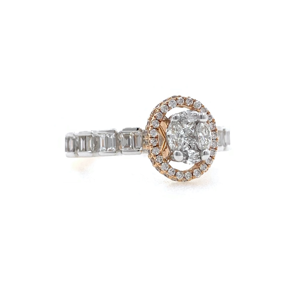 Mooi Diamond ring with pressure Setting using Marquise Princess Baguette and Round Diamonds 0LR40 - Image 3