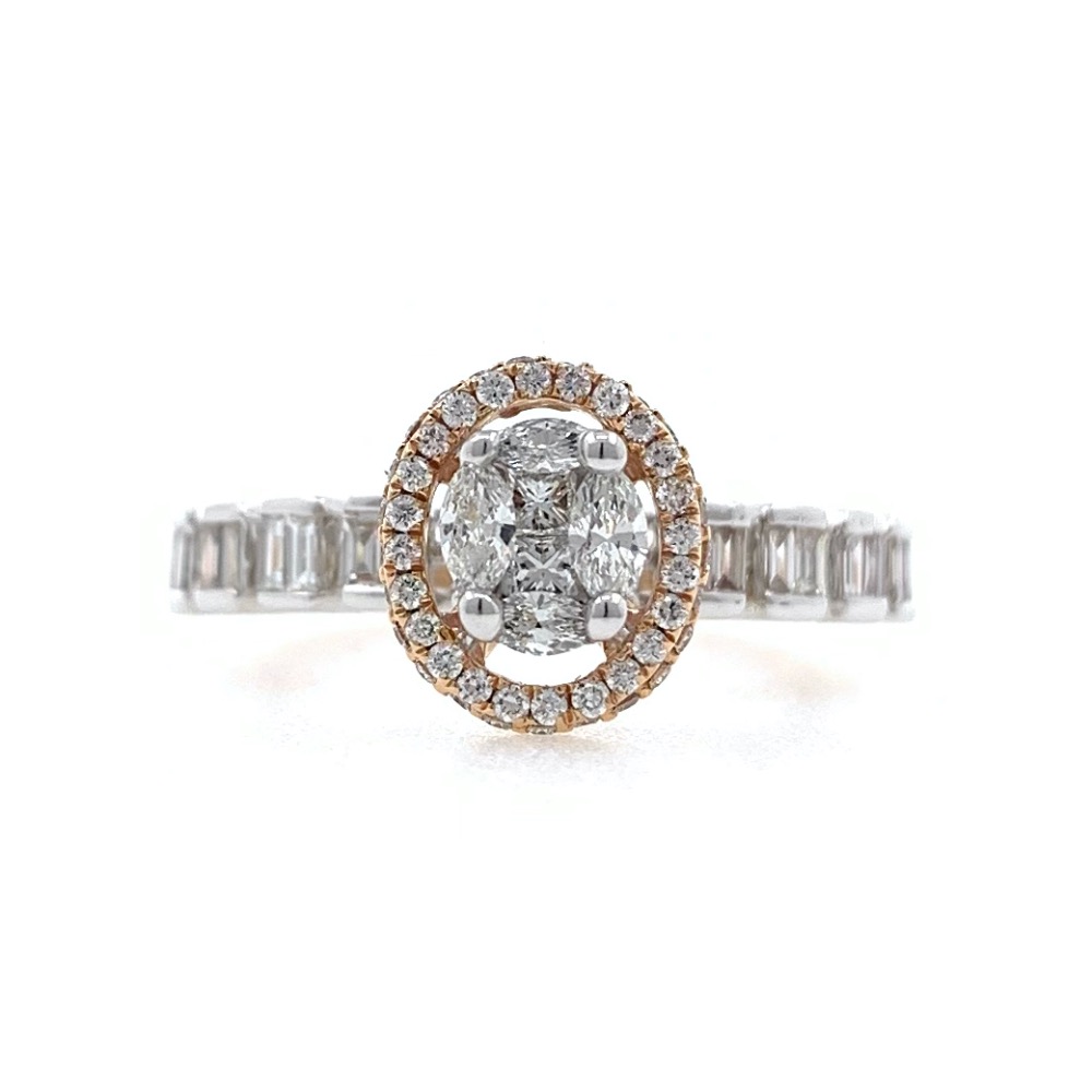Mooi Diamond ring with pressure Setting using Marquise Princess Baguette and Round Diamonds 0LR40 - Image 2