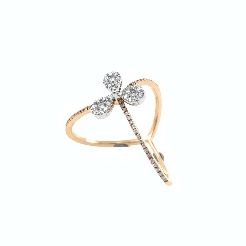 Tri Band Diamond Ring in 18k Rose Gold - VVS EF - 0.40 cts - 3.640 gms - 0LR39 - Image 3