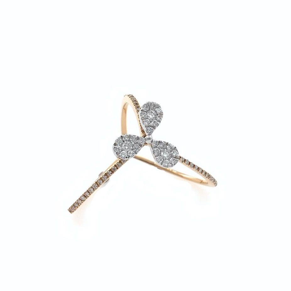 Tri Band Diamond Ring in 18k Rose Gold - VVS EF - 0.40 cts - 3.640 gms - 0LR39 - Image 2