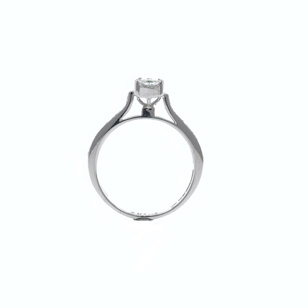 Pear shaped solitaire diamond ring for engagement in 18k white gold - vvs/vs fg - 2.510 grams - 0lr38 - Image 5
