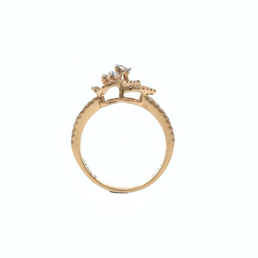 Satis diamond ladies ring with pear & round diamonds having asymmetrical look in 18k rose gold - vvs ef - 51 cents - 3.650 grams - 0lr37 - Image 5