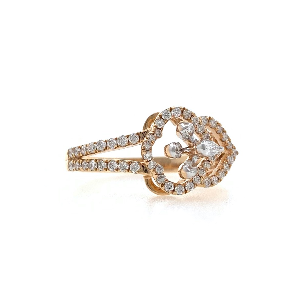 Satis diamond ladies ring with pear & round diamonds having asymmetrical look in 18k rose gold - vvs ef - 51 cents - 3.650 grams - 0lr37 - Image 4