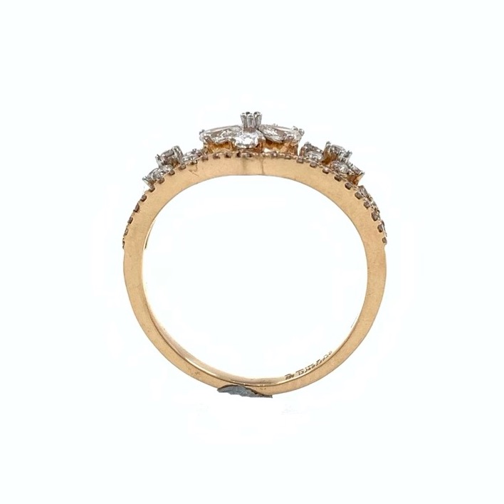 Trio Flower in Pear & Round Diamonds in 18k Rose Gold - VVS EF - 0.63 cts - 2.300 gms - 0LR31 - Image 5
