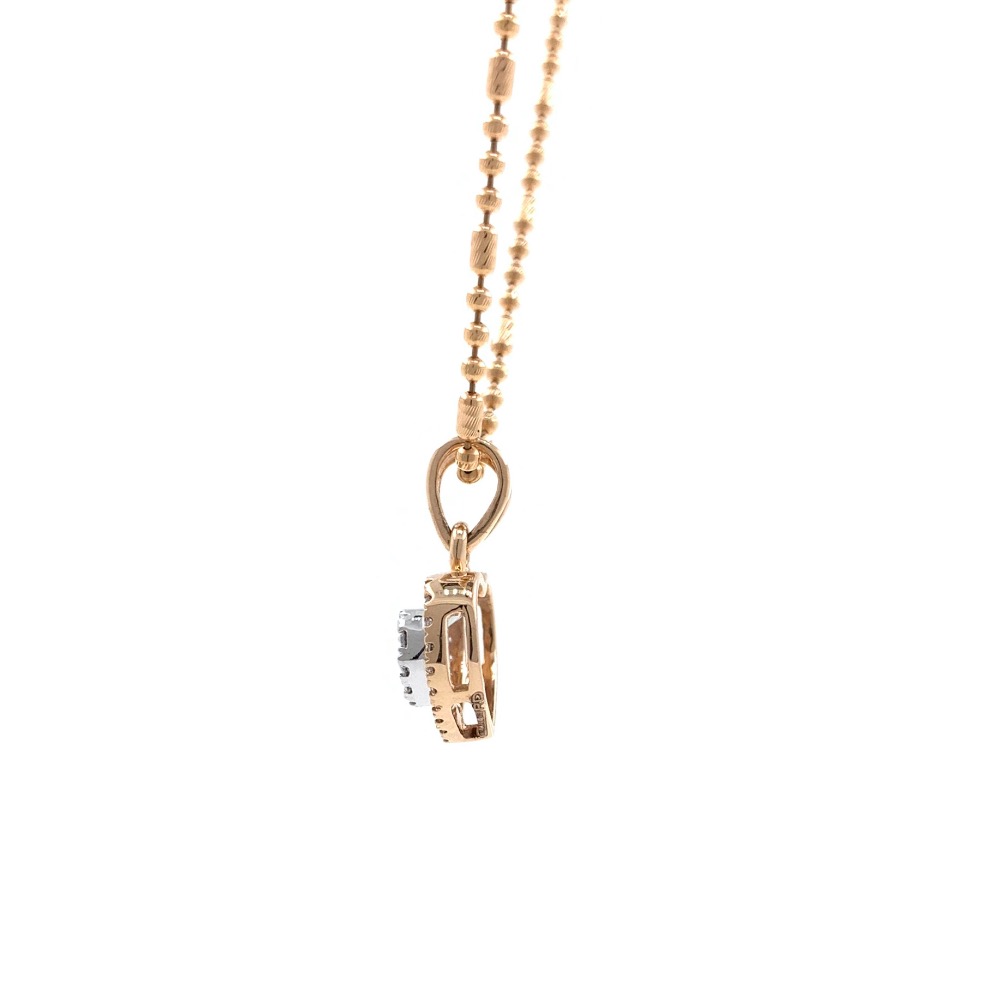 Heart pendant in diamond in 18k rose gold 9SHP56 - Image 5