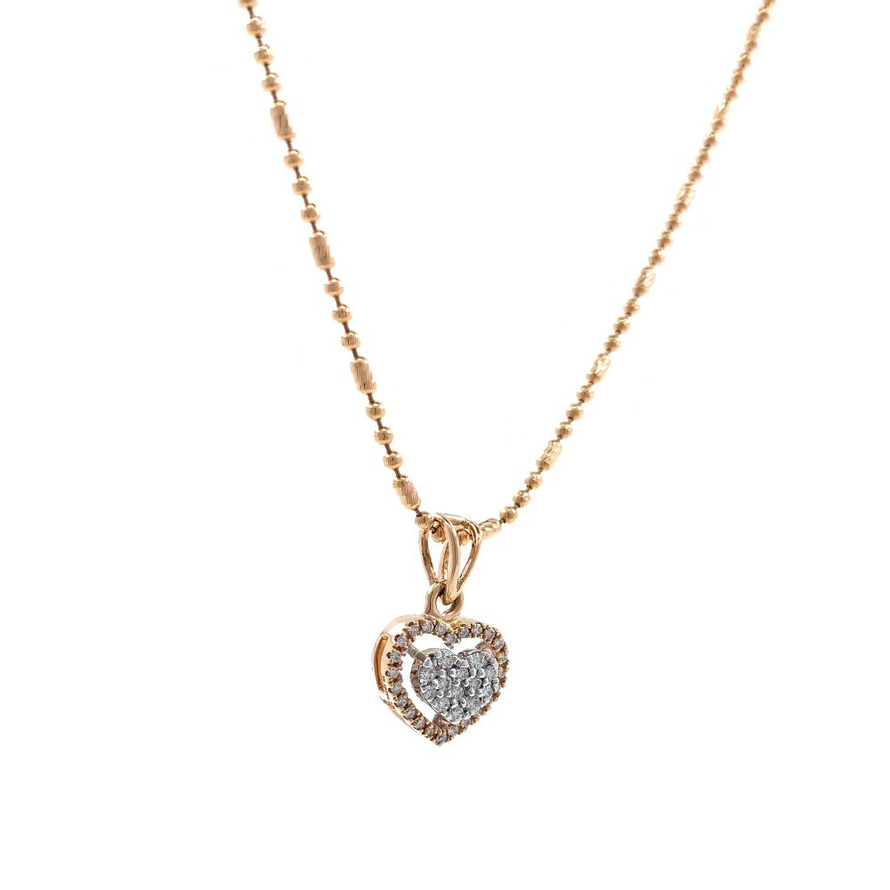 Heart pendant in diamond in 18k rose gold 9SHP56 - Image 4