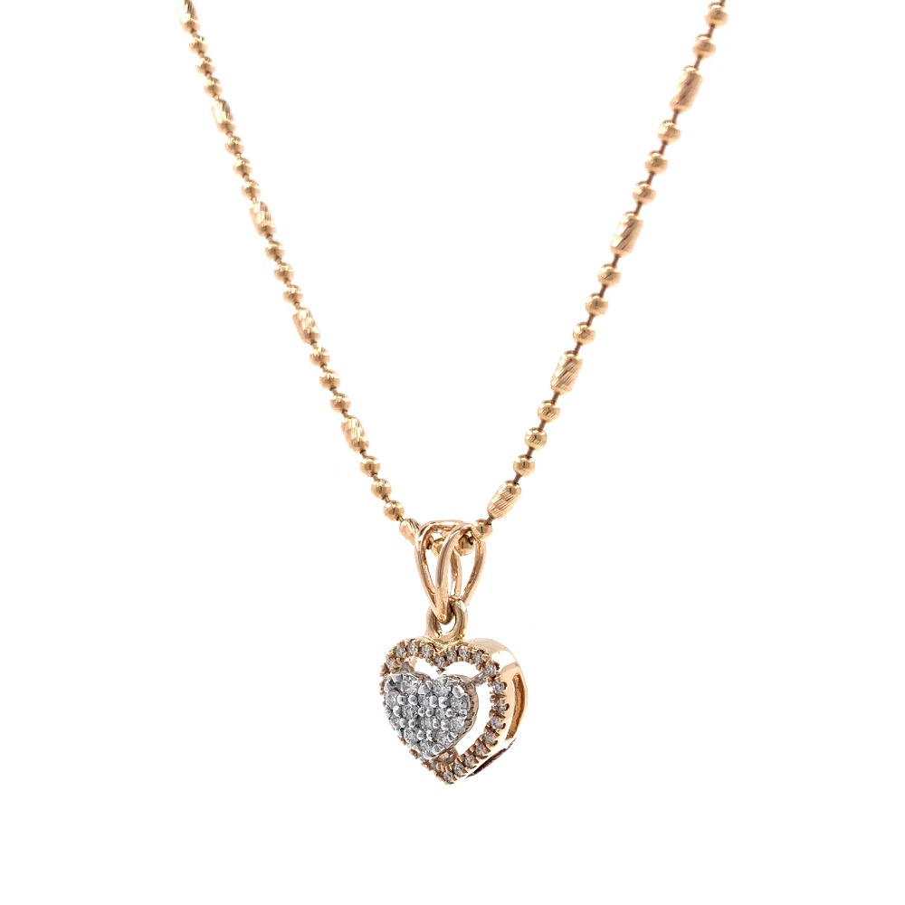 Heart pendant in diamond in 18k rose gold 9SHP56 - Image 3