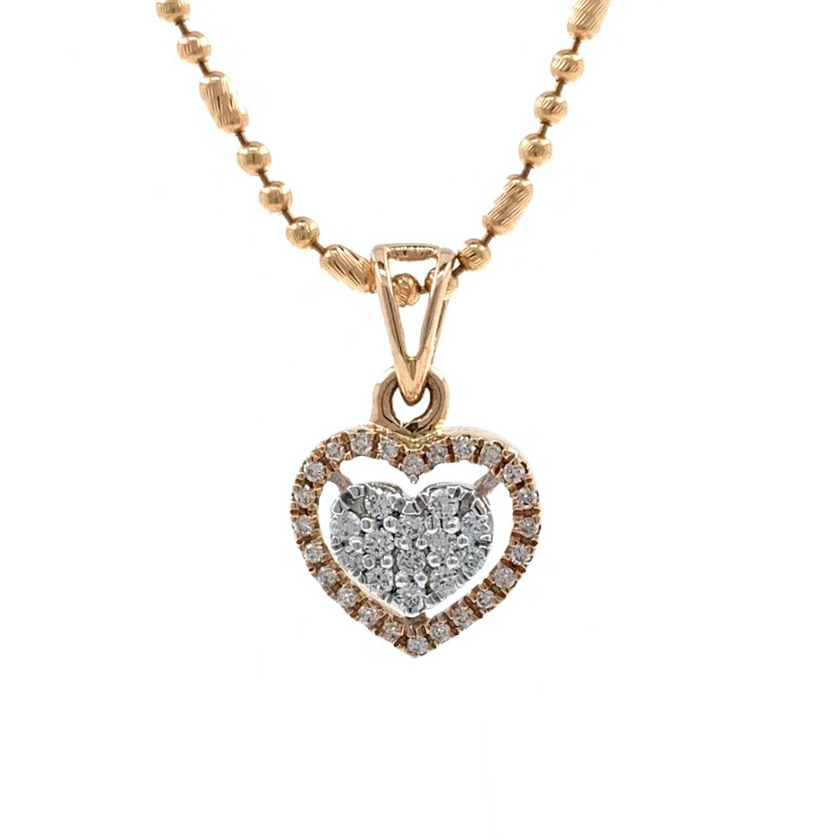 Heart pendant in diamond in 18k rose gold 9SHP56 - Image 2