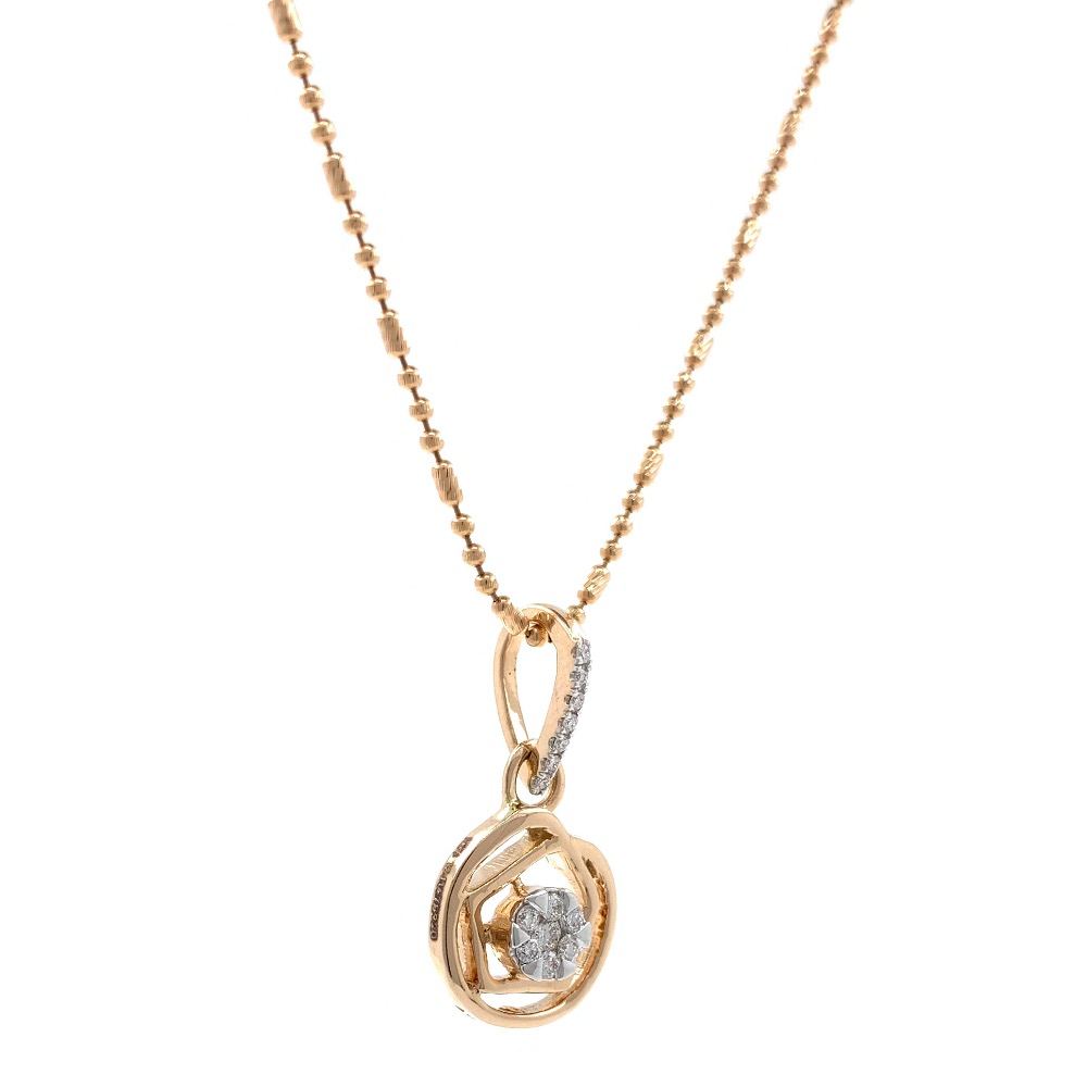 Circle and hexagon design diamond pendant in 18k rose gold 9SHP54 - Image 4