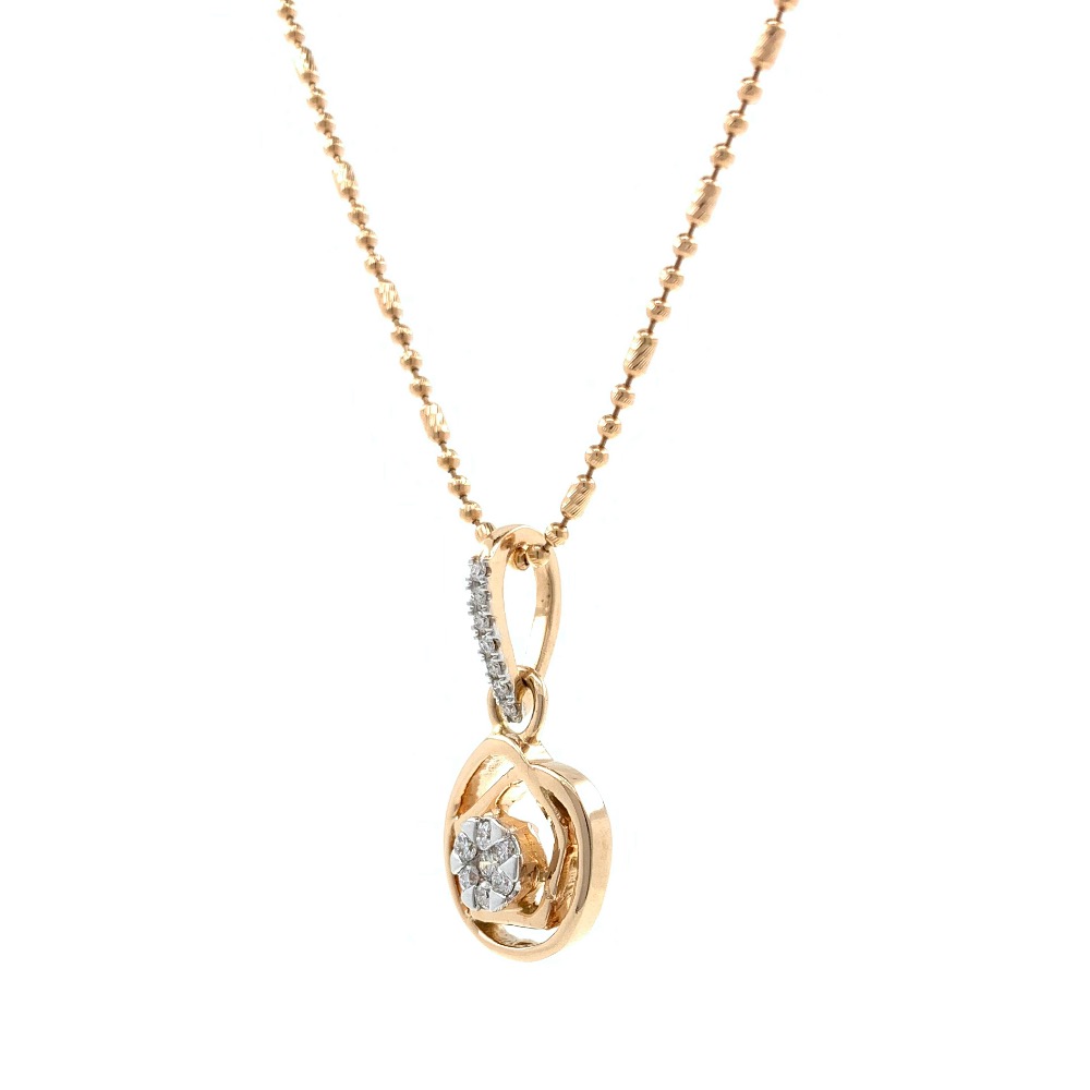Circle and hexagon design diamond pendant in 18k rose gold 9SHP54 - Image 3