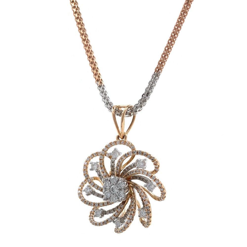 Windmill Inspired diamond pendant in 18k Rose gold 9SHP53 - Image 3