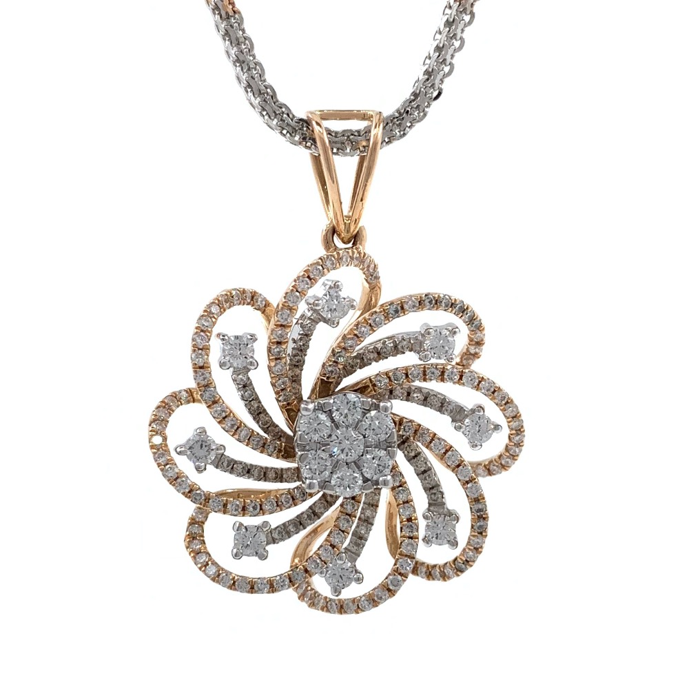 Windmill Inspired diamond pendant in 18k Rose gold 9SHP53 - Image 2