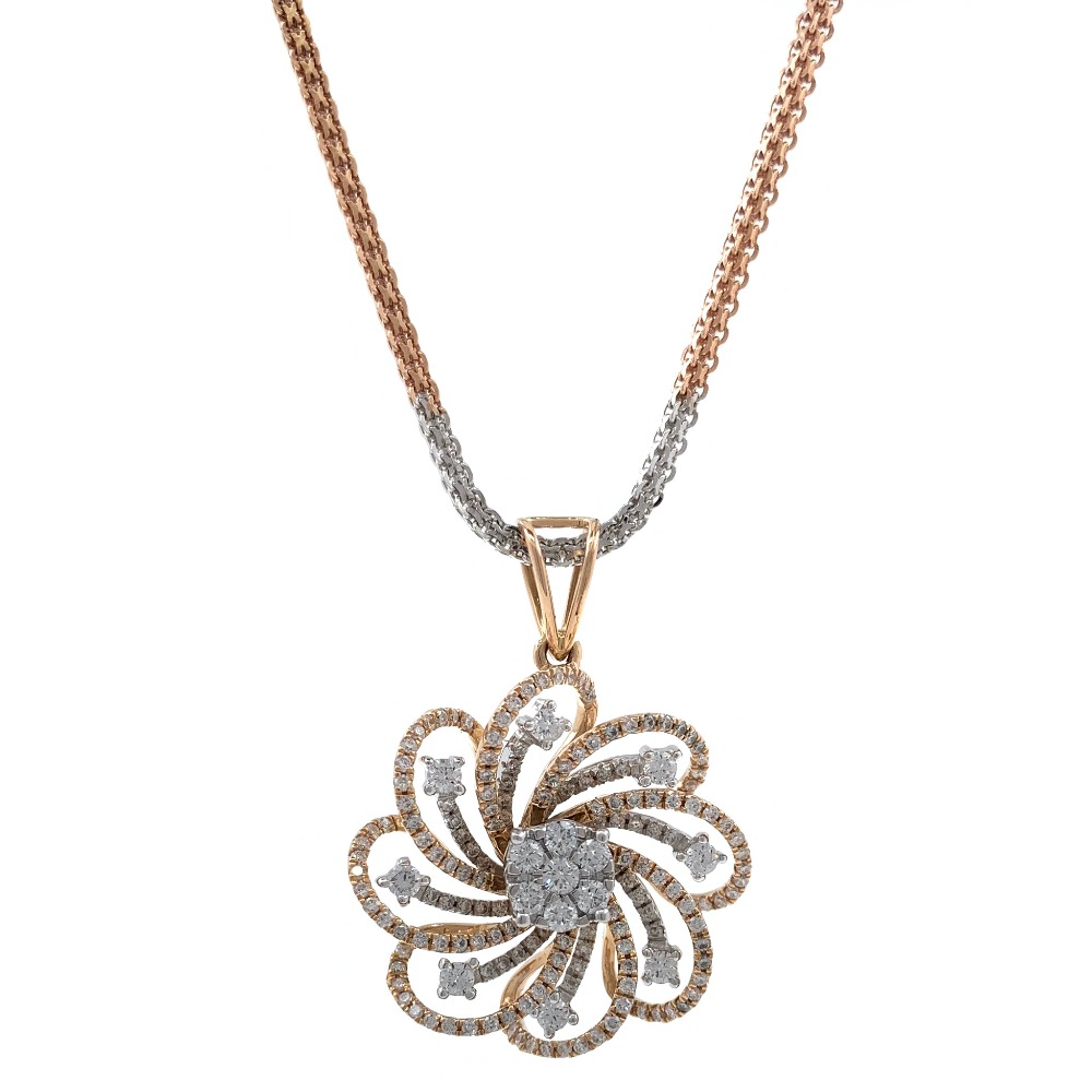 Windmill Inspired diamond pendant in 18k Rose gold 9SHP53