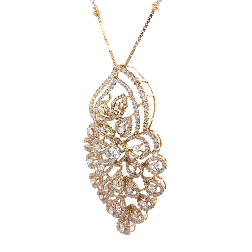 charmante with Fancy Shaped diamond pendant in 18k Rose Gold 9shp41 - Image 3