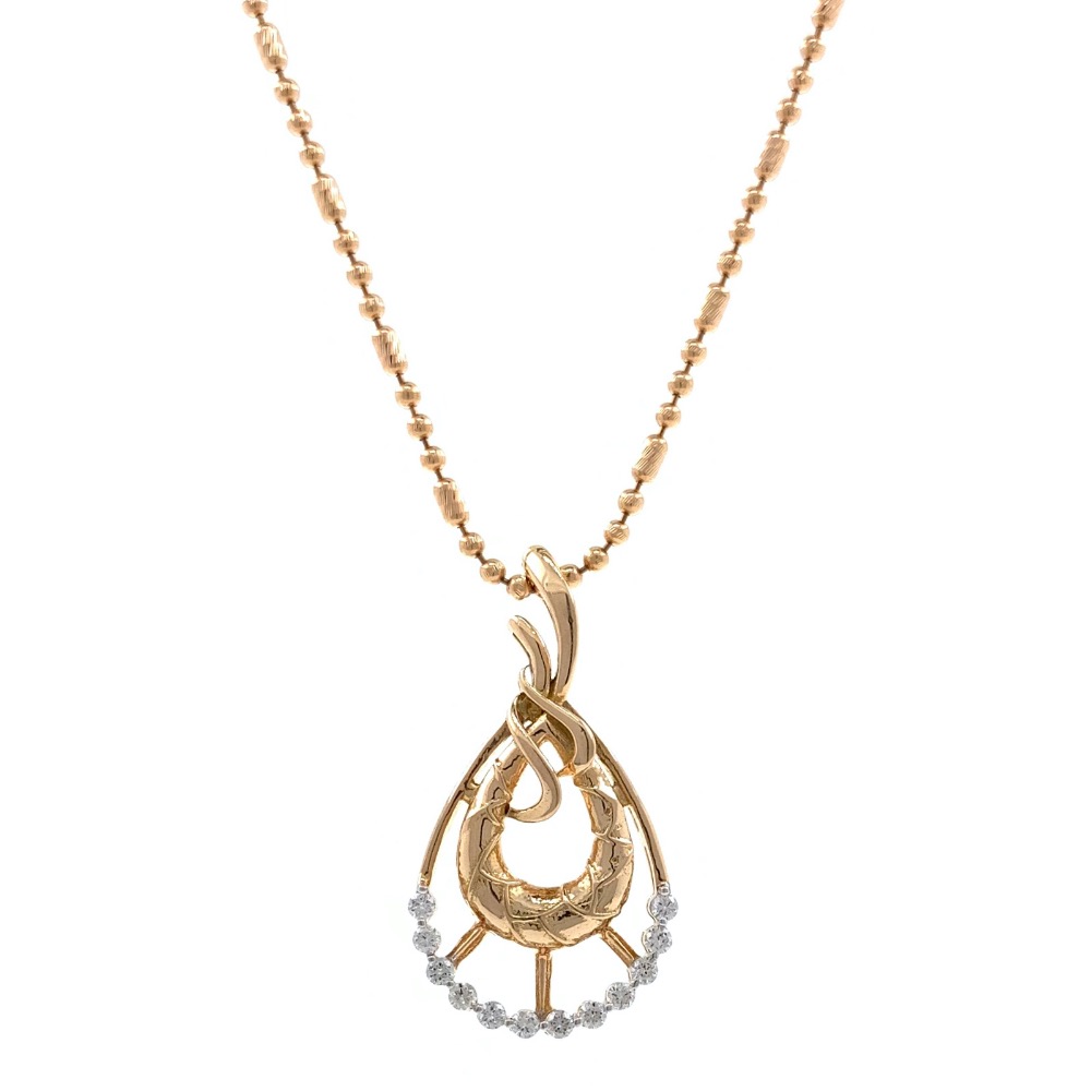 mignonne Tear Drop Diamond Pendant in 18k rose Gold 9SHP39