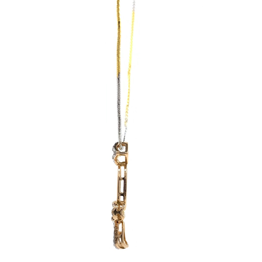Delicate geometrical design diamond pendant in 18k rose gold 9shp37 - Image 5
