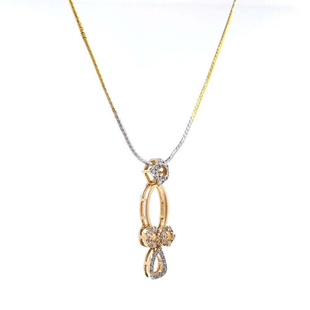 Delicate geometrical design diamond pendant in 18k rose gold 9shp37 - Image 4