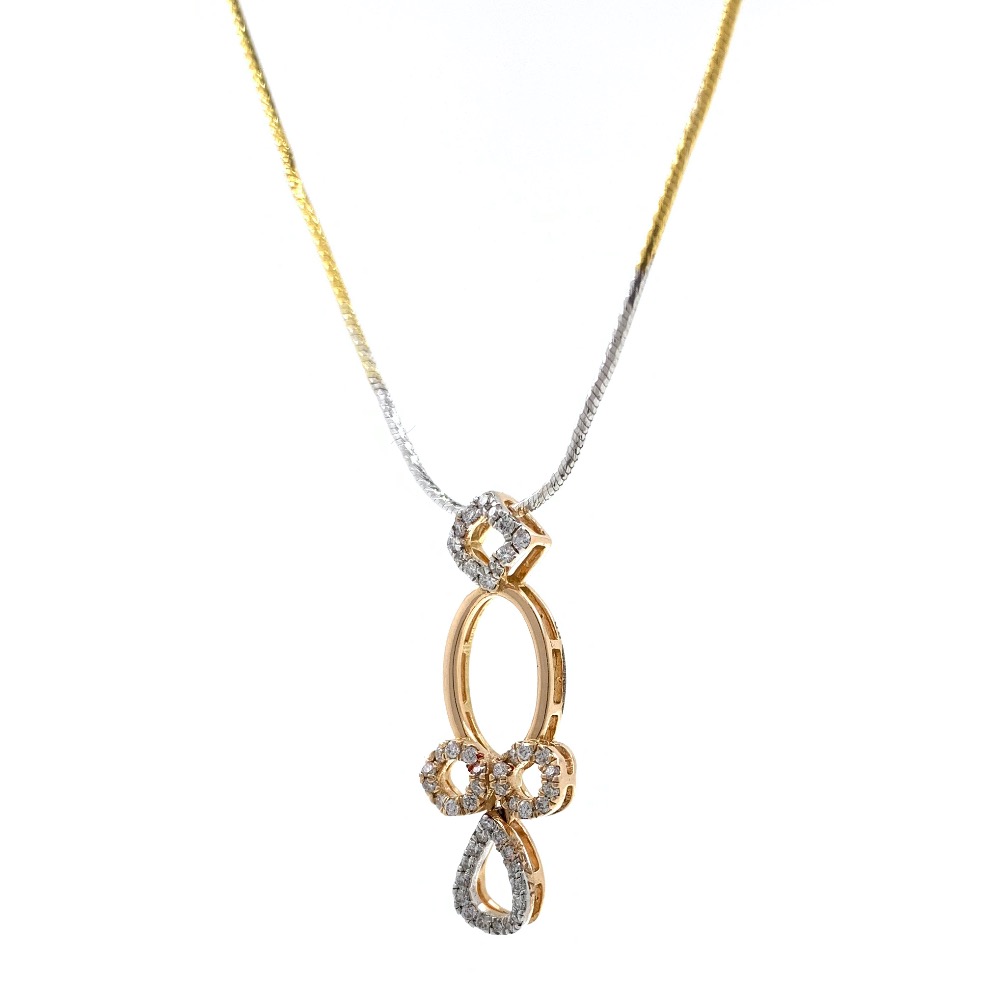 Delicate geometrical design diamond pendant in 18k rose gold 9shp37 - Image 3