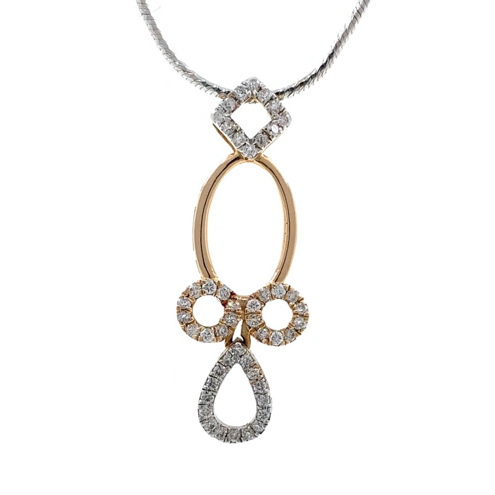 Delicate geometrical design diamond pendant in 18k rose gold 9shp37 - Image 2
