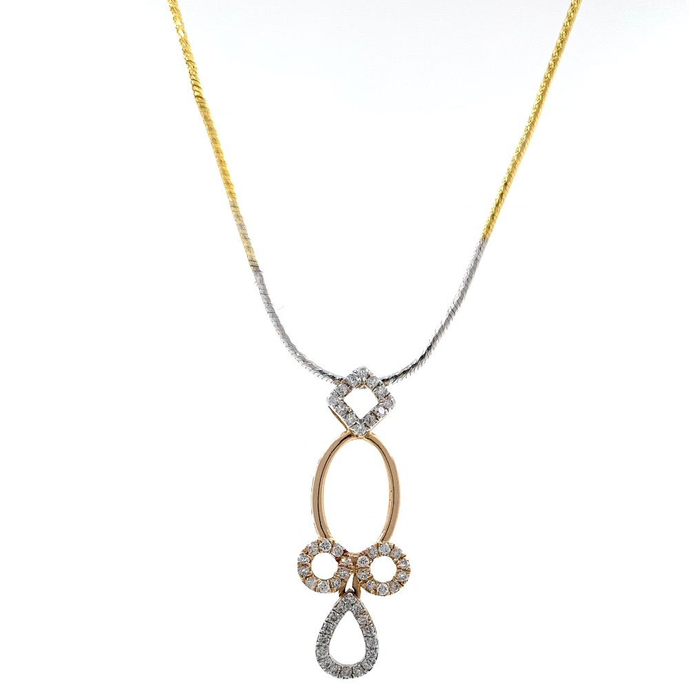 Delicate geometrical design diamond pendant in 18k rose gold 9shp37