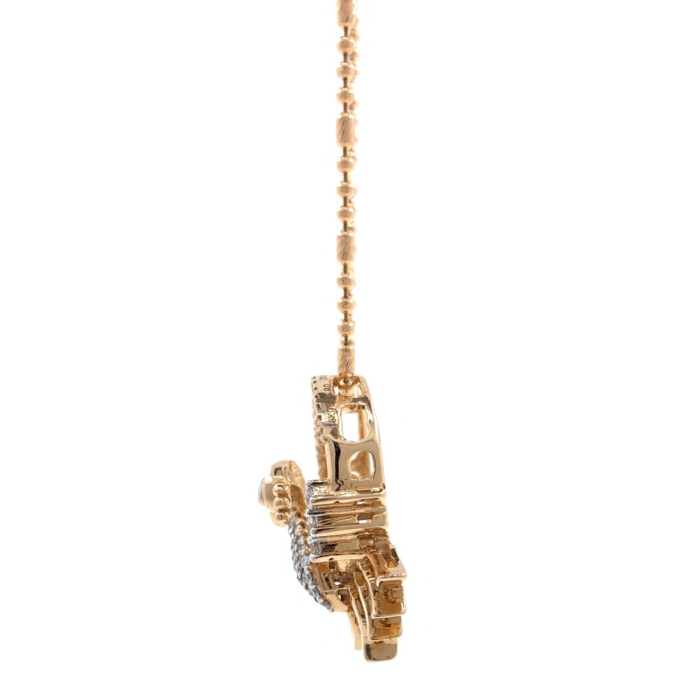 Peacock Design Diamond Pendant in 18k Rose Gold 9SHP28 - Image 5
