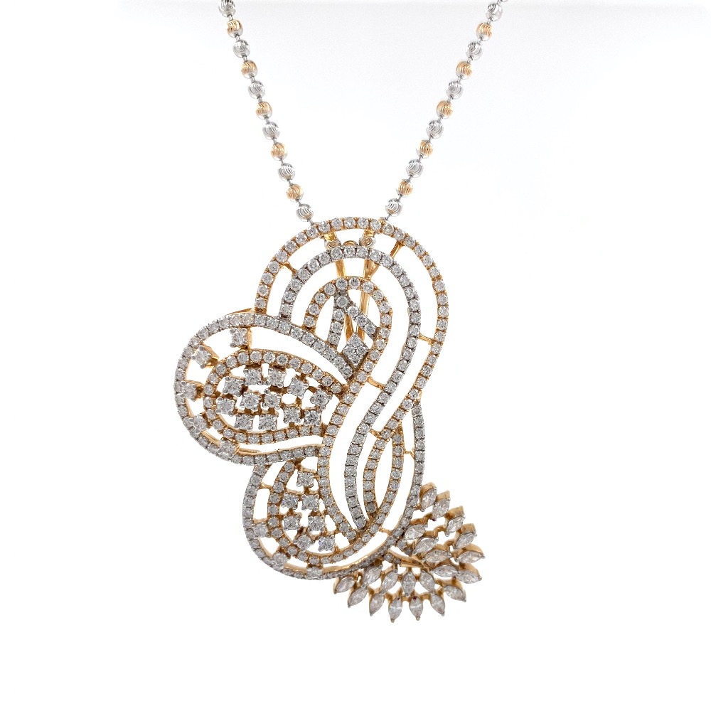 Étourdissante designer diamond pendant in 18k rose gold 9shp23