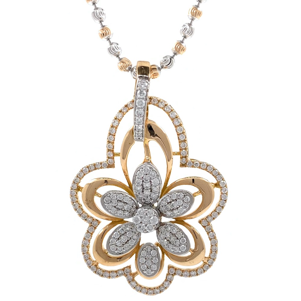Designer Floral Diamond Pendant in Rose Gold 8SHP85 - Image 5