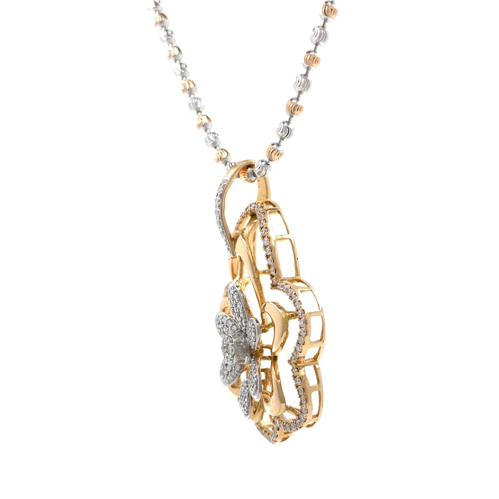 Designer Floral Diamond Pendant in Rose Gold 8SHP85 - Image 2