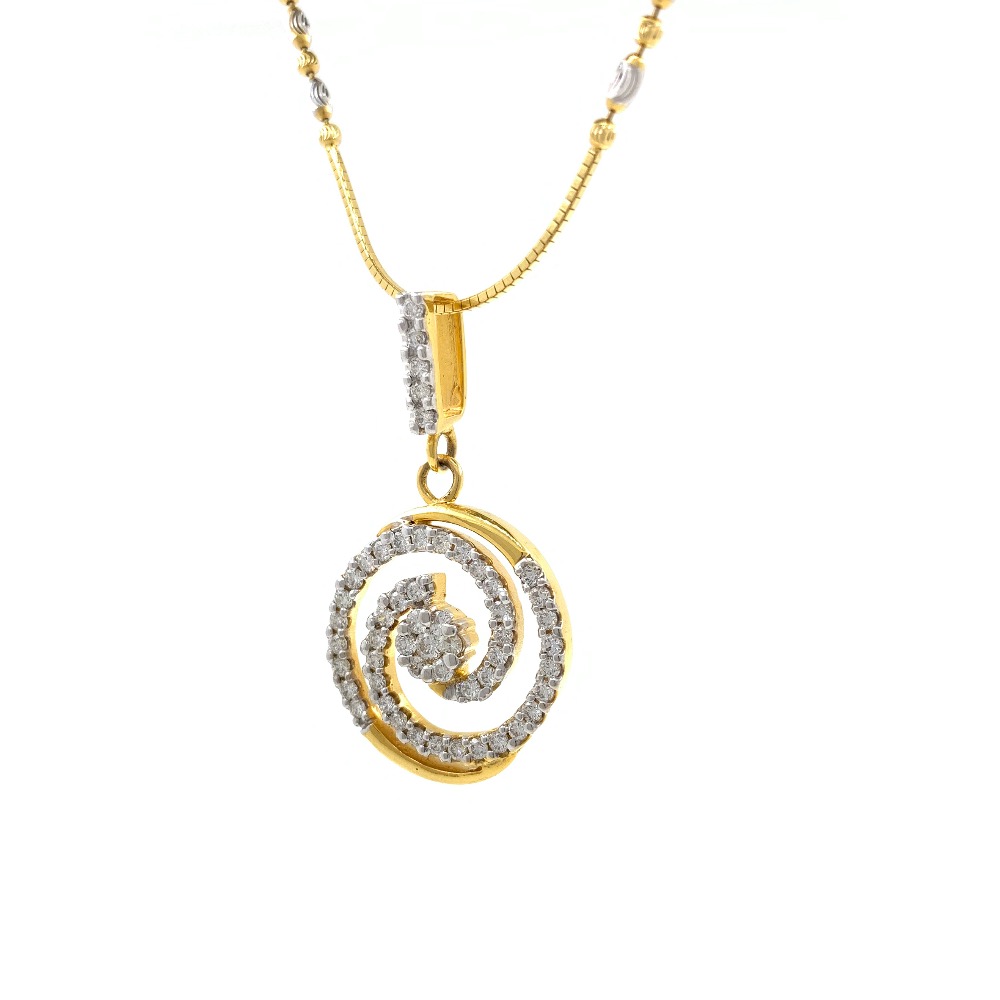 Circular diamond pendant in yellow gold 8shp7 - Image 4