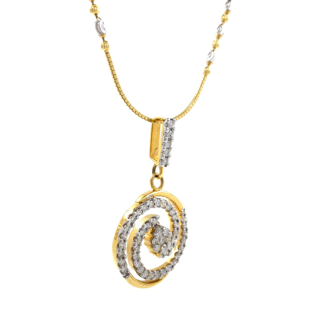 Circular diamond pendant in yellow gold 8shp7 - Image 3