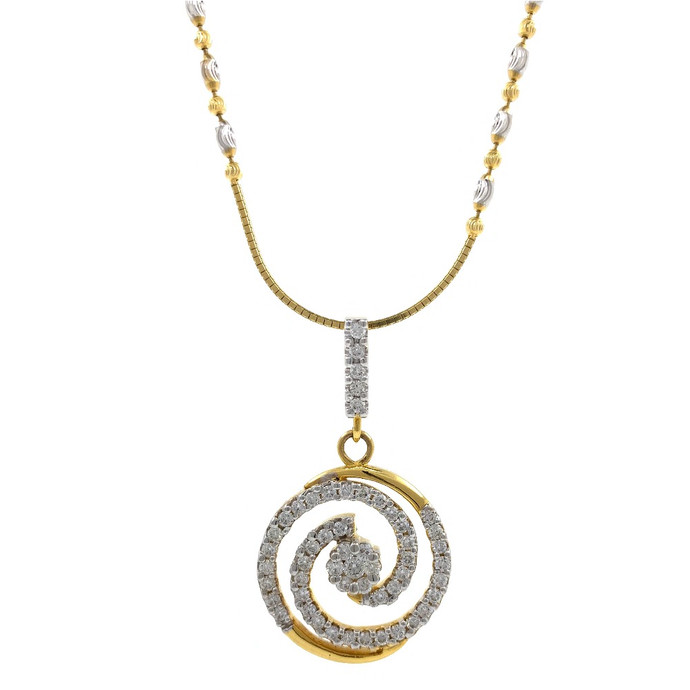 Circular diamond pendant in yellow gold 8shp7