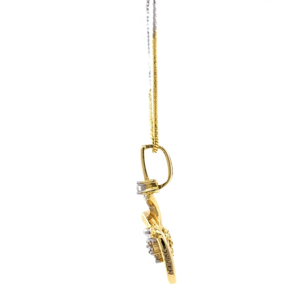 Mignonne Floral Diamond Pendant in Yellow Gold 7SHP58 - Image 5