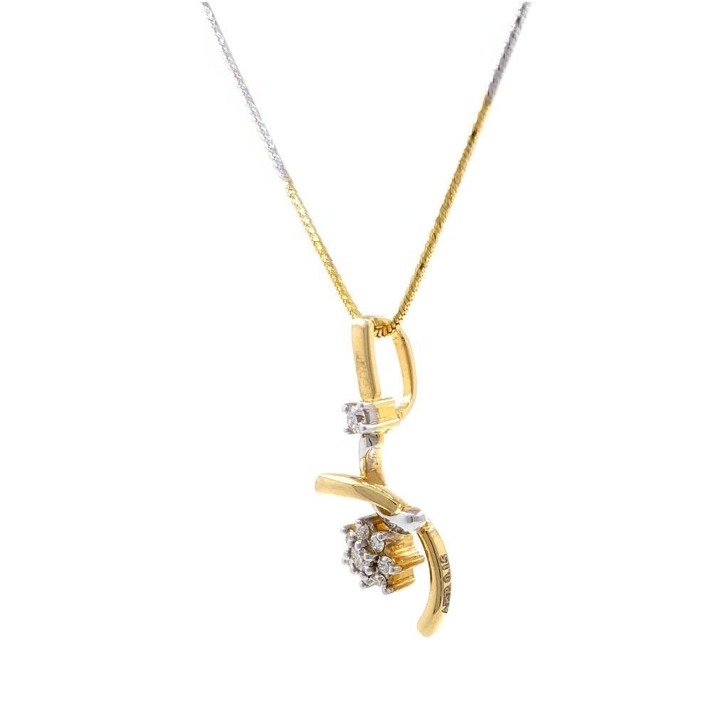Mignonne Floral Diamond Pendant in Yellow Gold 7SHP58 - Image 4