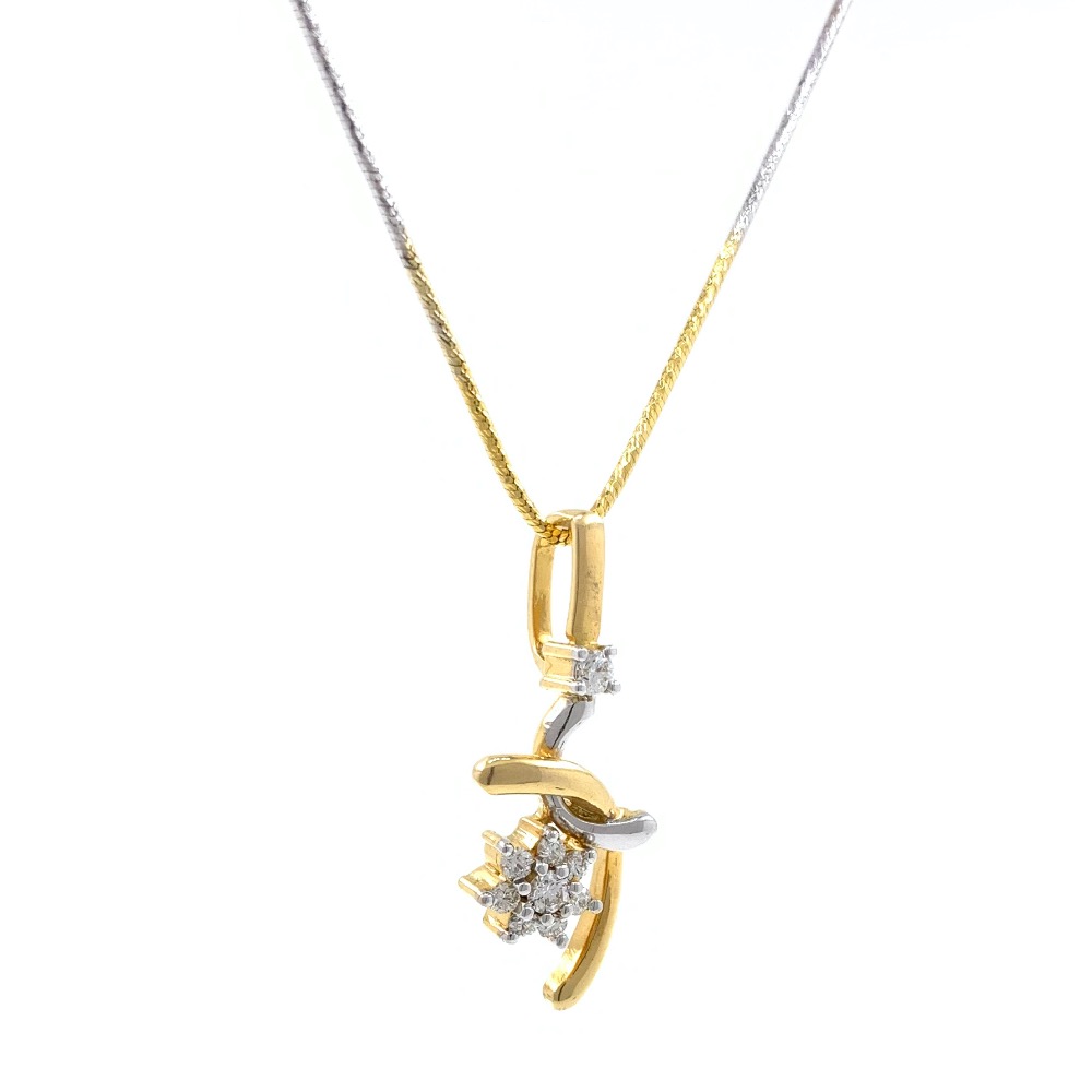 Mignonne Floral Diamond Pendant in Yellow Gold 7SHP58 - Image 3