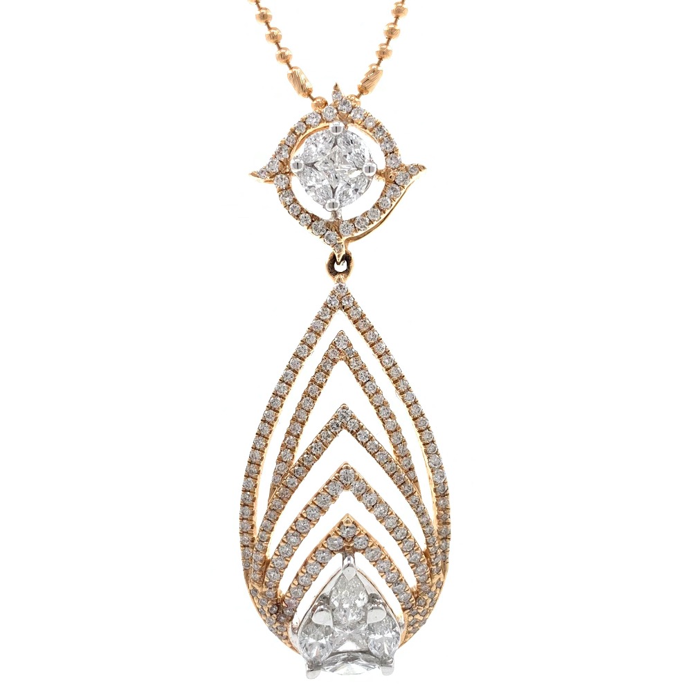 Novus Diamond Pendant in Rose Gold 7SHP39 - Image 2