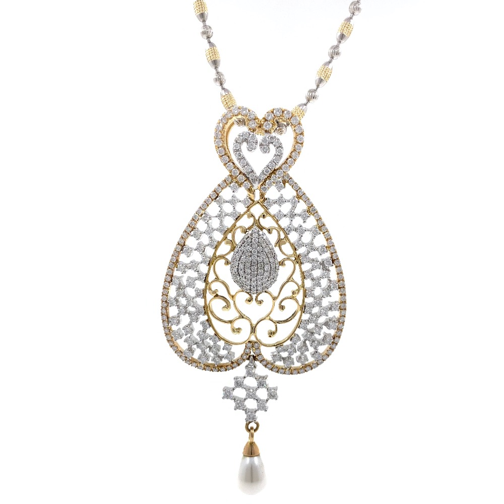 Schitterend diamond pendant in yellow gold 7shp26 - Image 2
