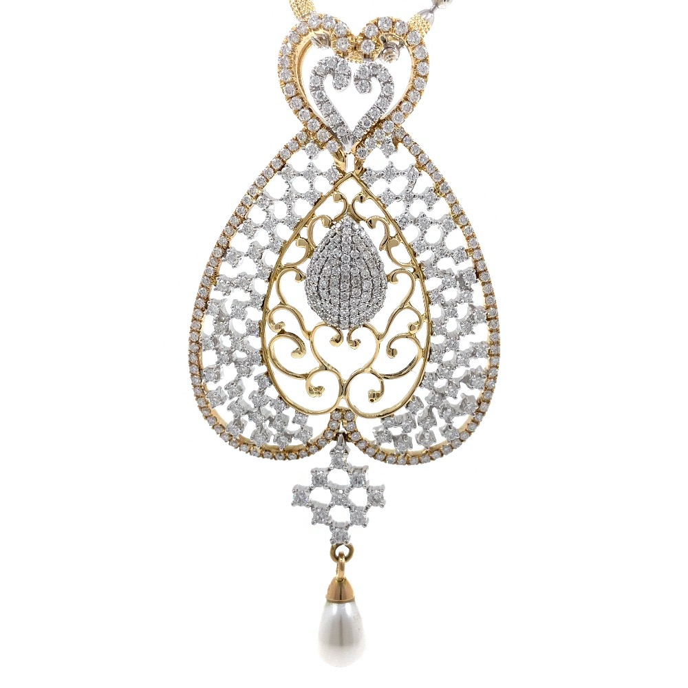 Schitterend diamond pendant in yellow gold 7shp26