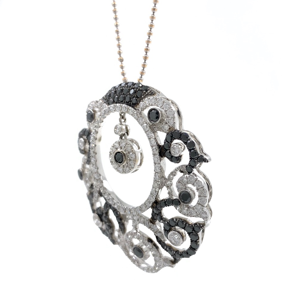 Maravillosa black & white diamond pendant in white gold shp19 - Image 3