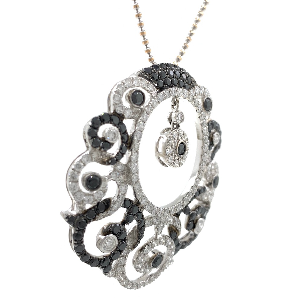 Maravillosa black & white diamond pendant in white gold shp19 - Image 2